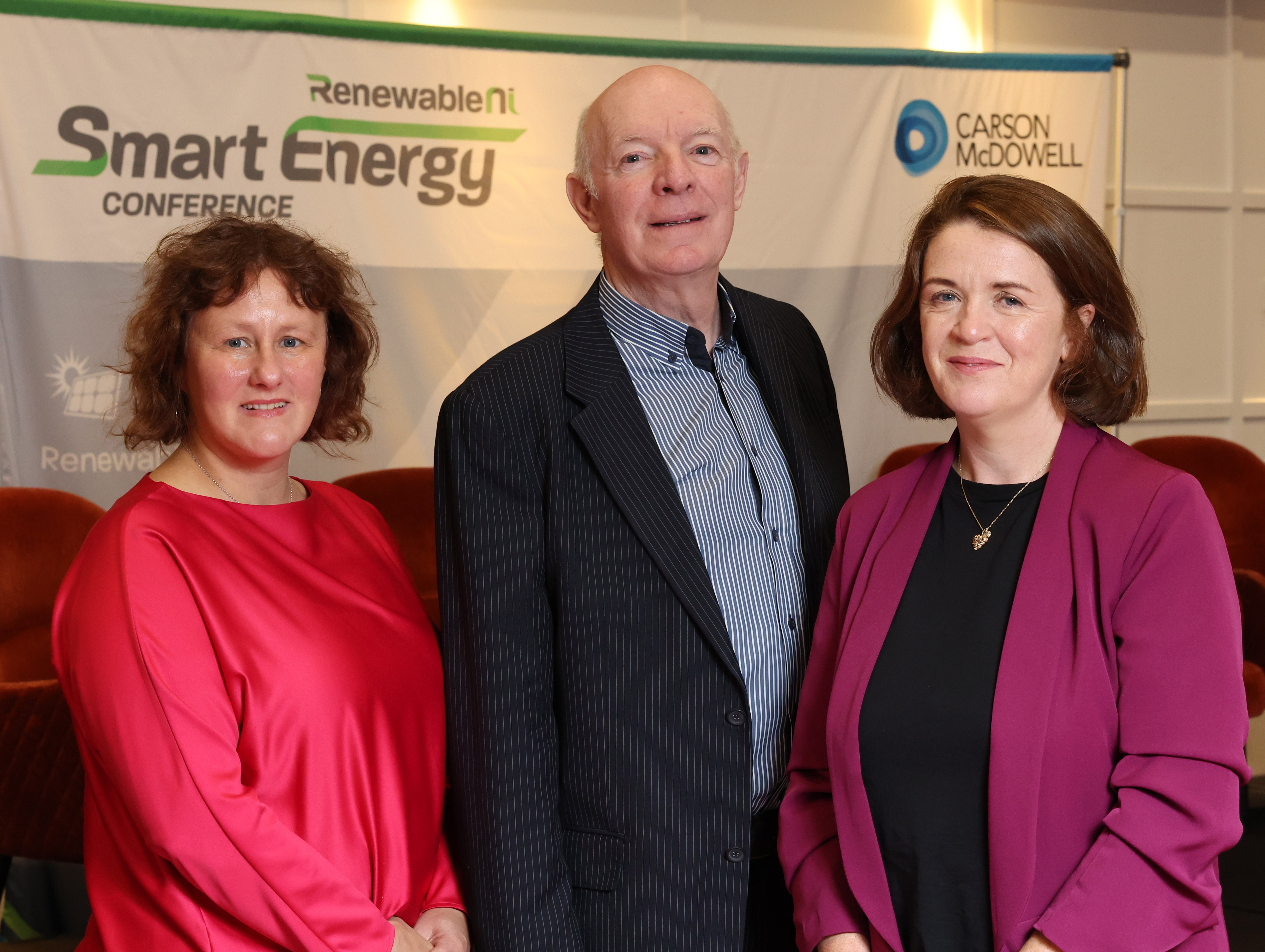 Clodagh McGrath who has joined the North Channel Wind team as Environment and Consenting Manager, Andy McCrea, Project Developer and Niamh Kenny at the Smart Energy conference in Belfast