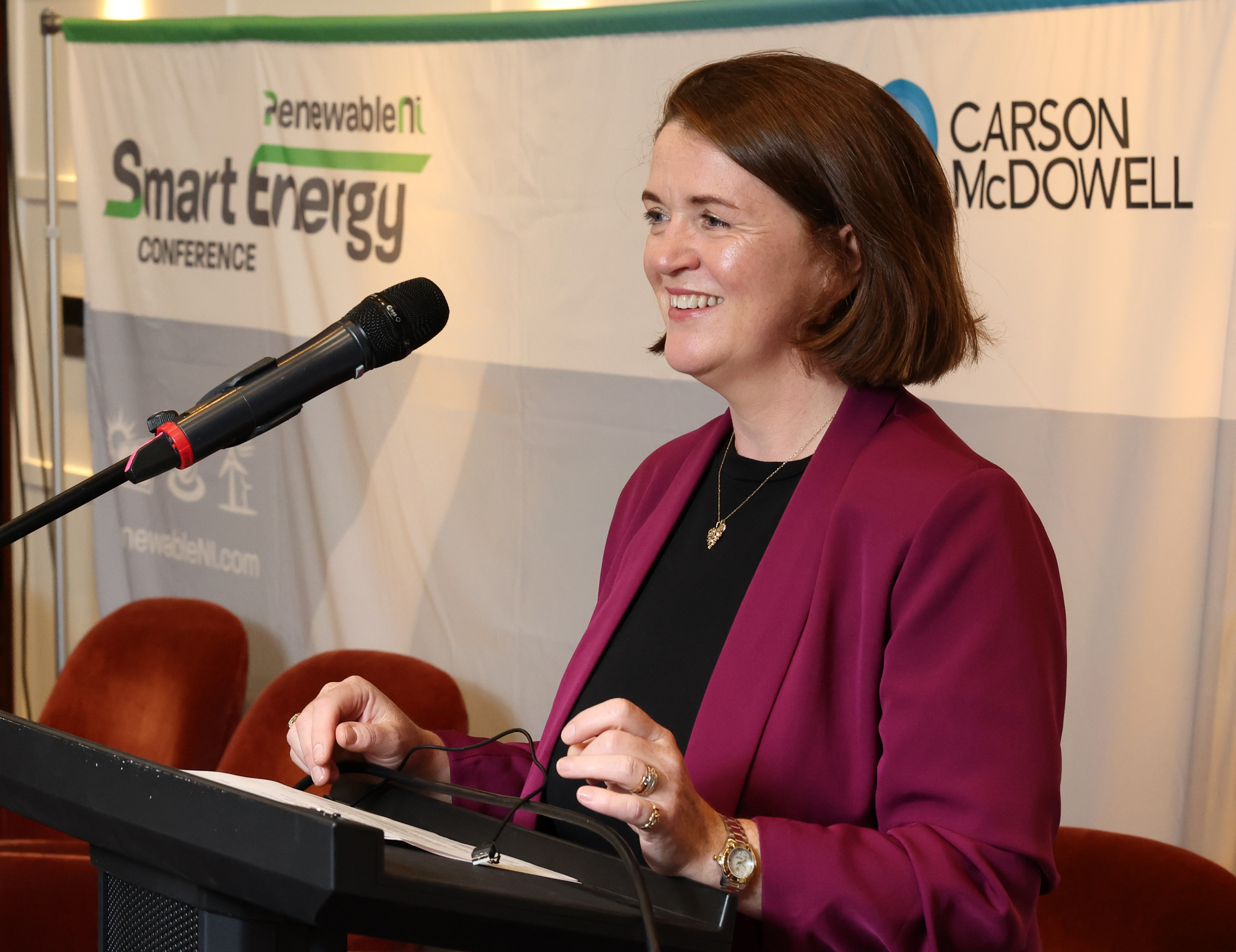 Niamh Kenny addresses Renewable NI’s Smart Energy conference sponsored by KPMG in Belfast last week.